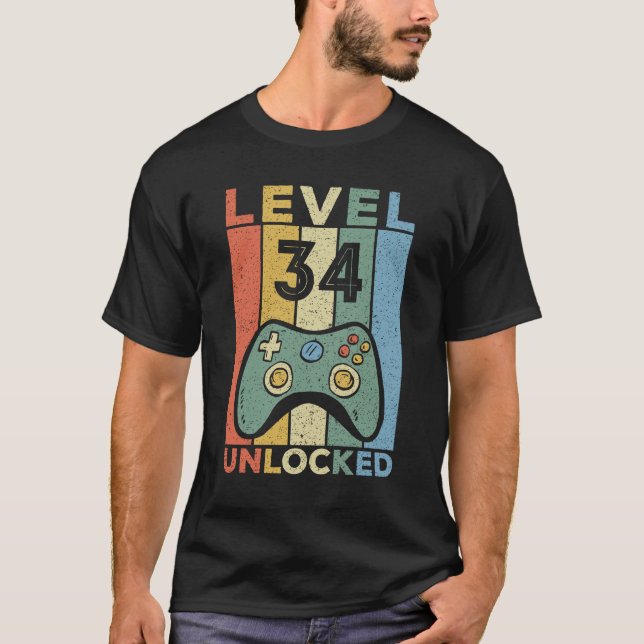34 Jahre alte Geschenke Männer Gamer 34. Geburtsta T-Shirt (Vorderseite)