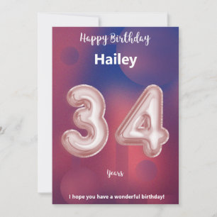34 Jahre alte Happy Birthday Card