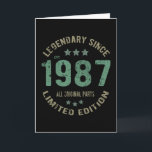 34 Jahre alter Tag 1987 Ende seit 34. Geburtstag Karte<br><div class="desc">Birthday Design Für alle,  die das Horoskop sagen schwierig & Stubborn Aber absolut wert.Tragen Sie es mit Stolz auf die Arbeit,  Schule Fitnessraum perfekt,  um mit Shorts,  Leggings oder Jeans für ein lässiges und trendige Look</div>