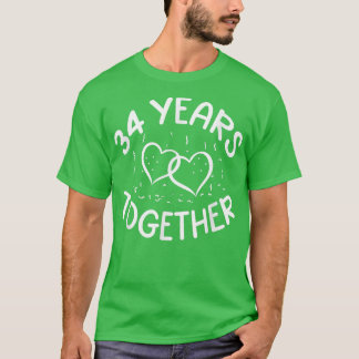 34 Jahre gemeinsam 34 Jahre Happy Husband W T-Shirt