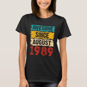34 Jahre Phantastisch seit August 1989 34. Geburts T-Shirt