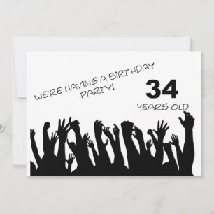 34. Party Einladung mit jubelnden Massen