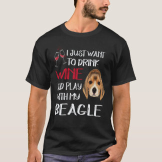 34 Trinke Wein und spiele mit meinem Beagle T-Shirt