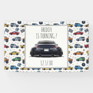 350Z Auto-Geburtstagseinladung   Gestanced und tie Banner