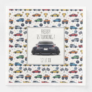 350Z Auto Geburtstagseinladung Geständert und ti Serviette