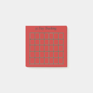 35 Day Tracking Red Sticky Note Post-it Klebezettel