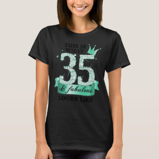 35 & Fabulous I Türkise White Party Group Foto T-Shirt