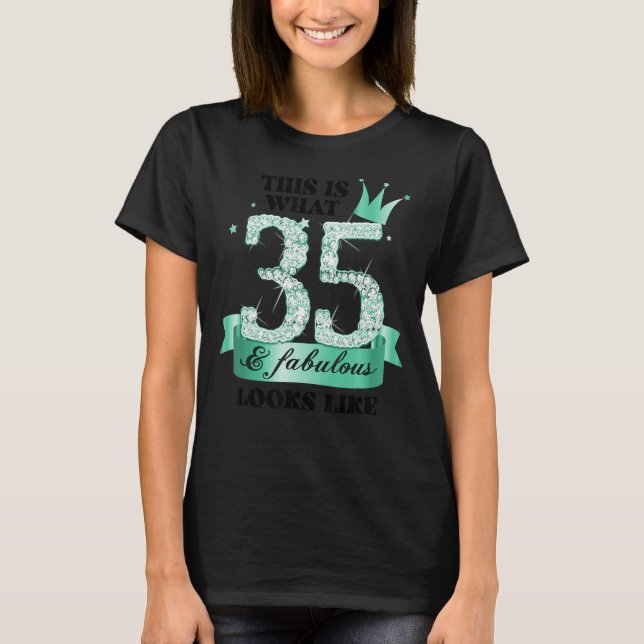 35 & Fabulous I Türkise White Party Group Foto T-Shirt (Vorderseite)