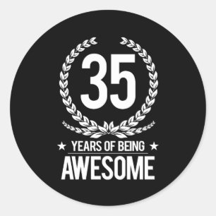 35. Geburtstag (35 Jahre des Seins fantastisch) Runder Aufkleber