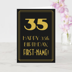 35. Geburtstag – Art Deco inspiriertes Aussehen "3 Karte