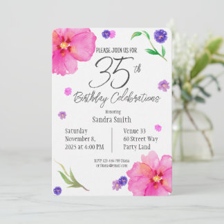 35. Geburtstag Einladung | Blumenmuster