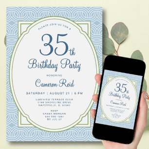 35. Geburtstag Erwachsene jedes Alter modern stilv Einladung