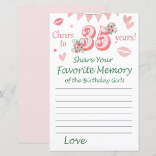 35. Geburtstag Lieblingsgedächtnis des Geburtstags