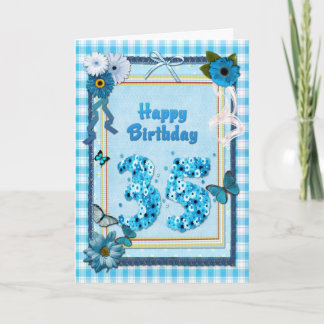 35. Geburtstag mit Scrapbook-Effekt Karte