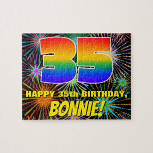 35. Geburtstag: Spaß, bunte feierliche Feuerwerke