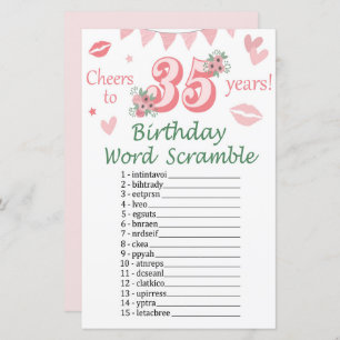 35. Geburtstag Word Scramble Game