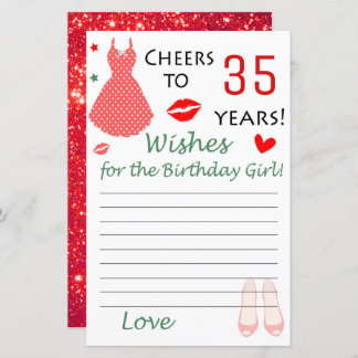 35. Geburtstag Wünsche für das Geburtstagsmädchen