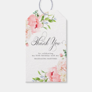 35. Geburtstagsfeier Rosa Florale individuelle Ges Geschenkanhänger