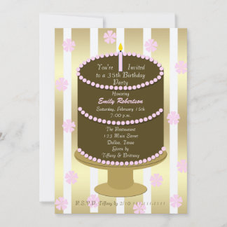 35. Geburtstagsparty Einladung 35. in Pink