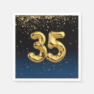 35. Goldballons und Confetti Napkins Serviette