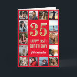 35. Happy Geburtstag Rot und Gold Foto Collage Karte<br><div class="desc">35. Happy Geburtstag Rot und Gold Foto Collage Geburtstagskarte. Für weitere Anpassungen klicken Sie bitte auf die Schaltfläche "Anpassen" und verwenden Sie unser Designwerkzeug,  um diese Vorlage zu ändern.</div>