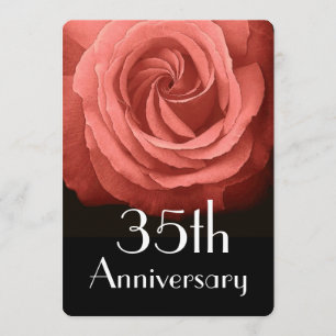 35. Hochzeitsjubiläum Korallenrose A02D Einladung