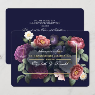 35. Hochzeitsjubiläumsfeier Vintage Floral Einladung
