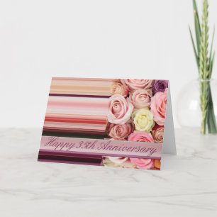 35. Hochzeitskarte - Pastellstreifen für Rose Karte