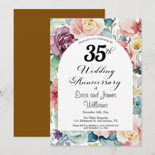 35. Hochzeitstag Elegantes Drehbuch Einladung