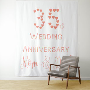 35. Hochzeitstag Eltern Korallenhochzeit Wandteppich