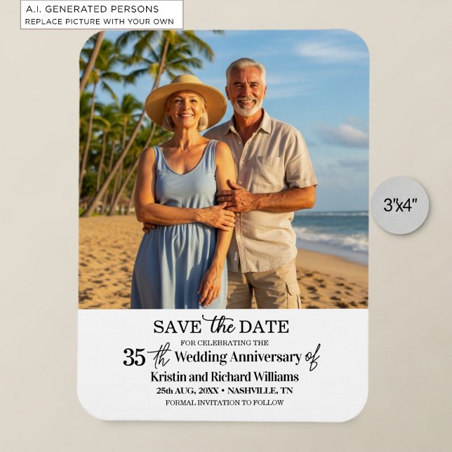 35. Hochzeitstag Save-the-Date-Foto Magnet (Von Creator hochgeladen)
