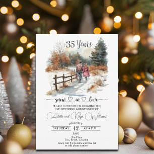 35. Hochzeitstag Winterlandschaft Romantik Einladung