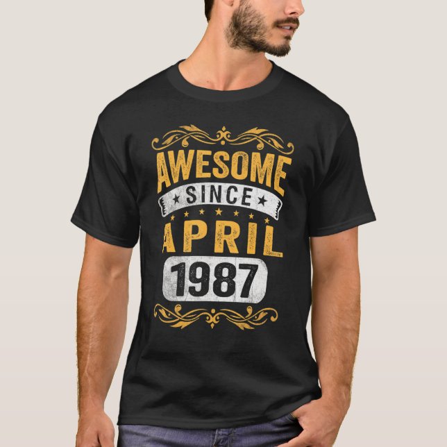 35 Jahre alt Phantastisch seit April 1987 35. Gebu T-Shirt (Vorderseite)