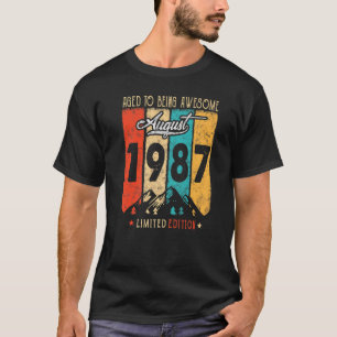 35 Jahre alter Retro Vintager August 1987 35. Gebu T-Shirt