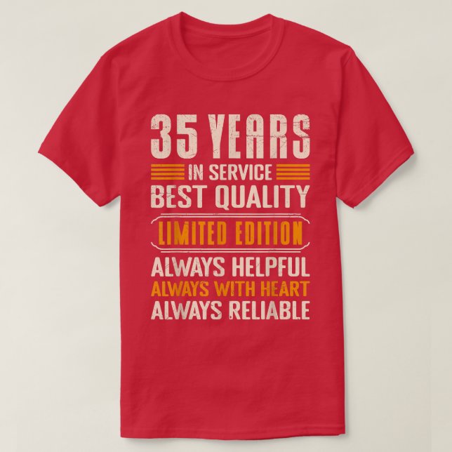 35 Jahre Arbeitsjubiläum T-Shirt (Design vorne)