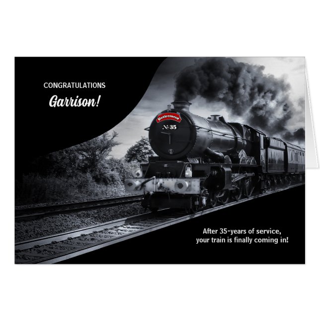 35 Jahre Eisenbahn-Ruhestand Herzlichen Glückwunsc (Vorderseite (Horizontal))