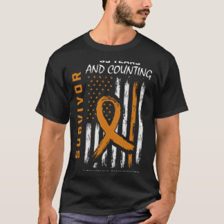 35 Jahre Krebs freies Orangenleukämie Survivor Ame T-Shirt