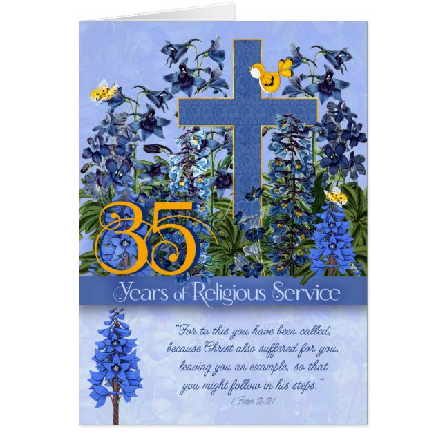 35 Jahre religiöser Dienst Larkspur-Schrift (Vorne)