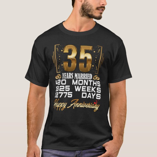 35 Jahre Verheiratet 35. Hochzeitstag T-Shirt (Vorderseite)