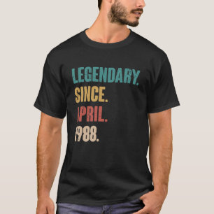 35 Jahre Vintag 1988 Geburtstag 35. April Deko T-Shirt