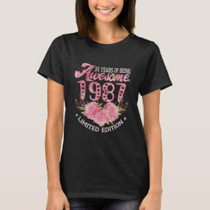 35-jähriges Pink Vintag 1987 Geburtstagsgeschenk 3 T-Shirt