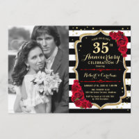 35. Jubiläum mit Foto - Gold Black Red
