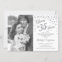 35. Jubiläum mit Foto - Silberweiß