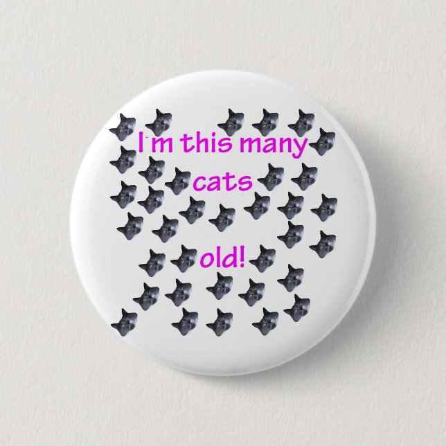 35 Katzen-Köpfe alt Button (Vorderseite)