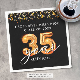 35. Klasse Wiedersehen Black Orange Balloons Confe Serviette