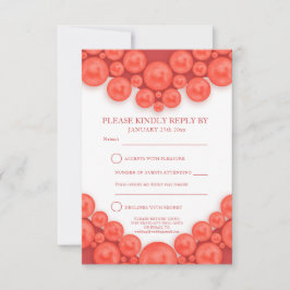35. Korallenhochzeit Herzkarte RSVP Karte