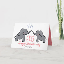 35. Korallenhochzeit niedliche Elefantenkarte Karte