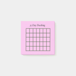 35 Tage Tracking Pink Sticky Notes Post-it Klebezettel