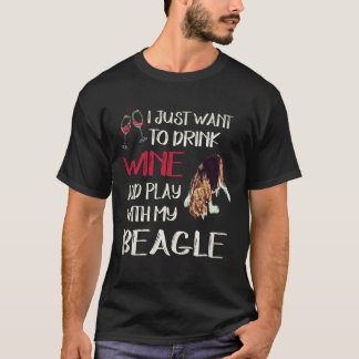 35 Trinke Wein und spiele mit meinem Beagle T-Shirt