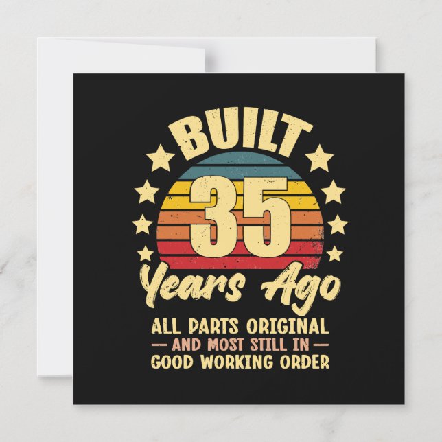 35 Years Ago All Parts Original 35th Birthday Magneteinladung (Vorderseite)